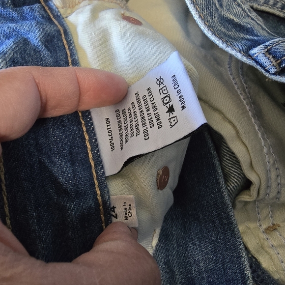 GRLFRND Luna Mid Rise Baggy Wide Leg Jeans Size 24 - Picture 8 of 11